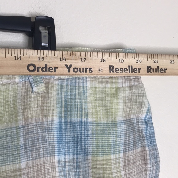 Tommy Bahama Mens Plaid Reversible Shorts 100% Linen Size 40 - Picture 5 of 8